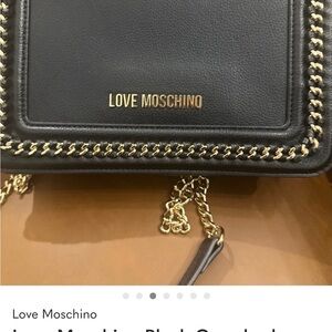 Love Moschino Black and Gold Crossbody Bag